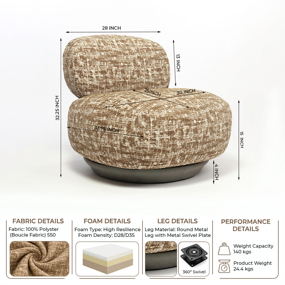 Chanel Boucle Swivel Lounge Chair