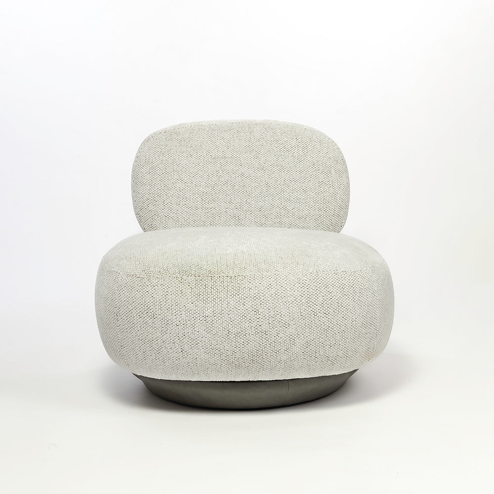 Krystal Boucle Swivel Lounge Chair