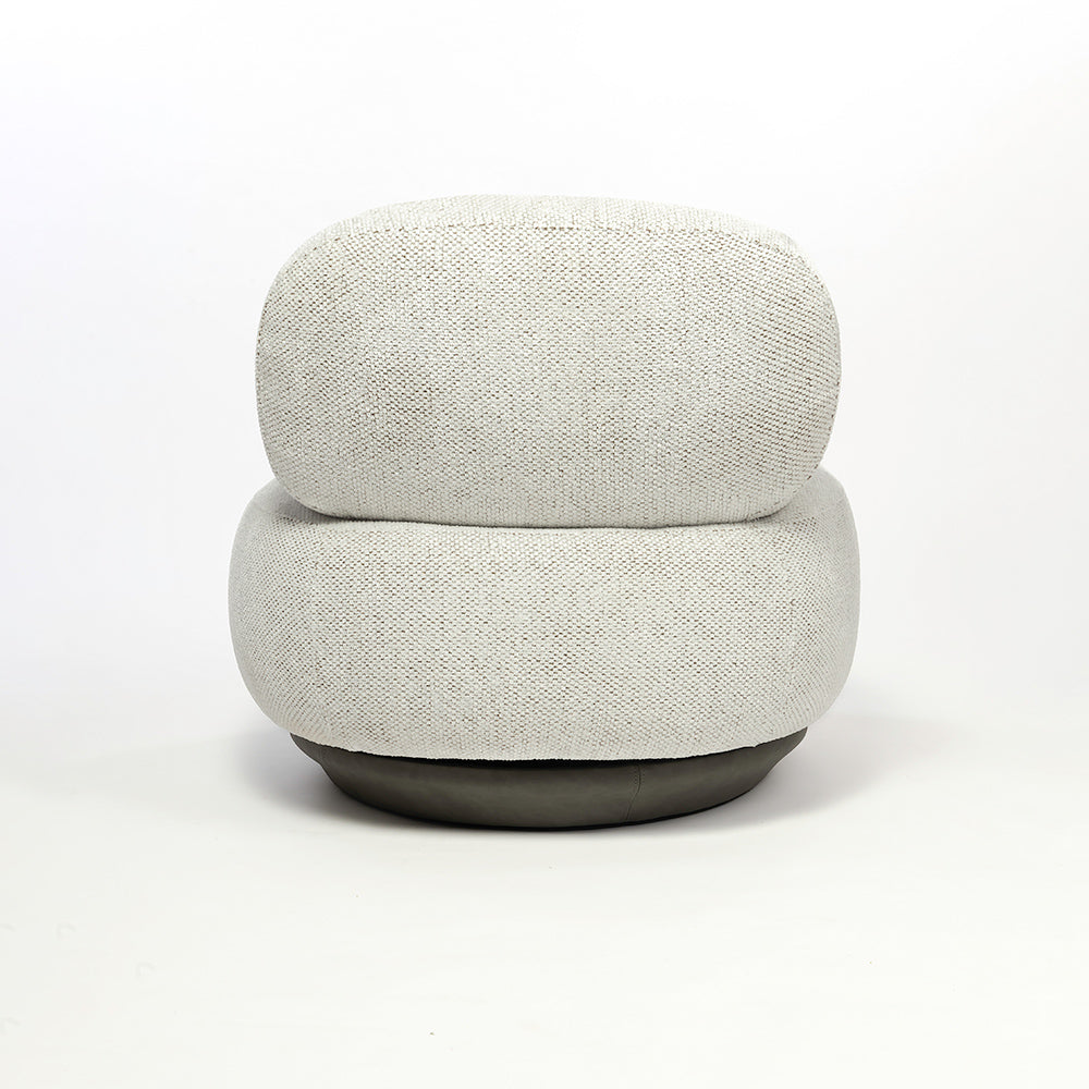 Krystal Boucle Swivel Lounge Chair