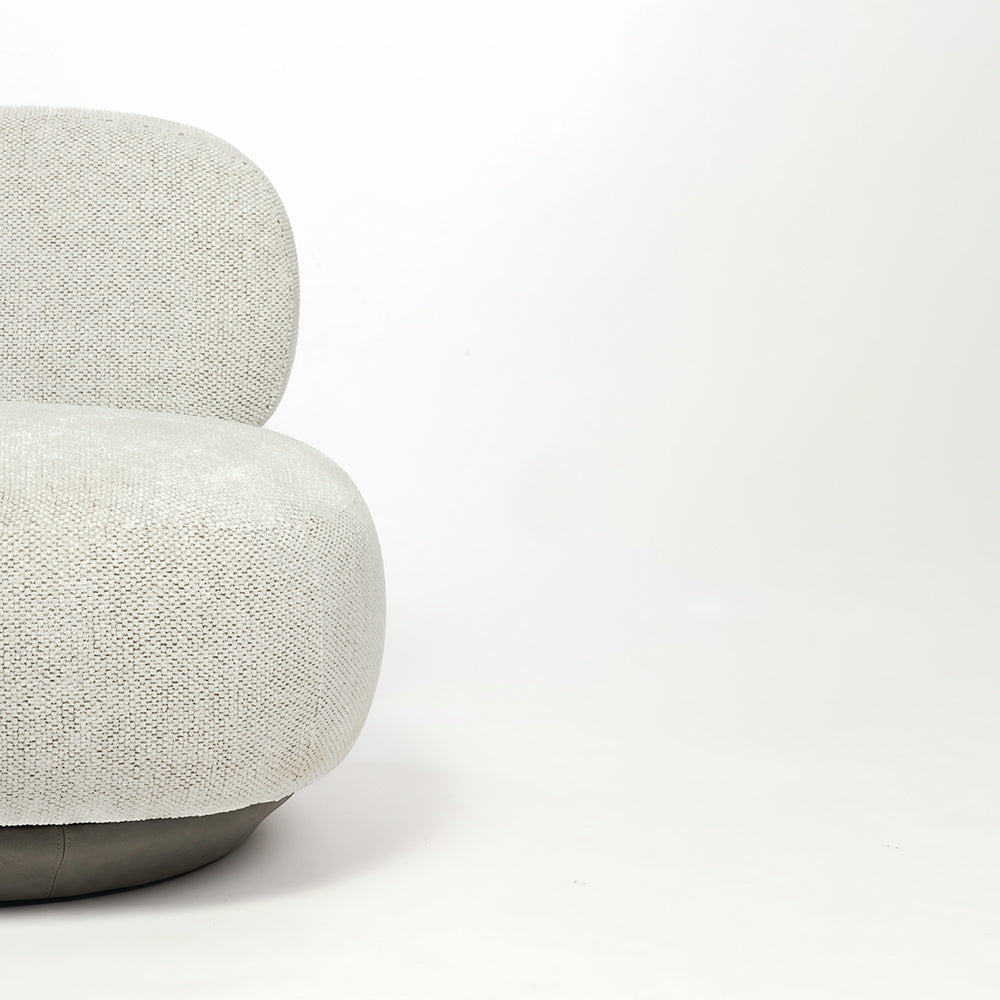 Krystal Boucle Swivel Lounge Chair