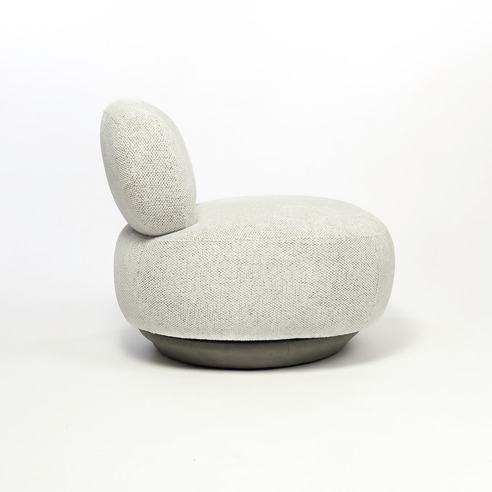Krystal Boucle Swivel Lounge Chair