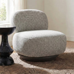 Krystal Boucle Swivel Lounge Chair