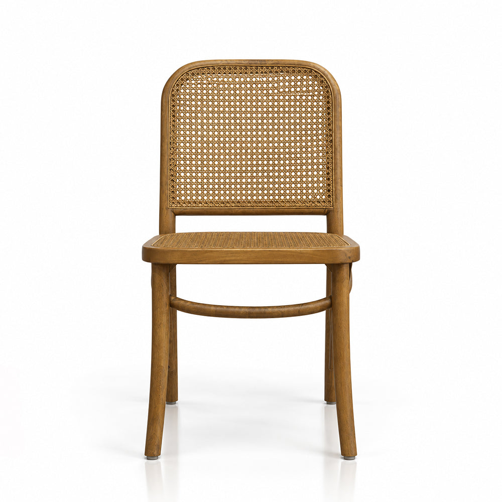 Cilivia Brown Mango Wood Cane Armless Dining Chair