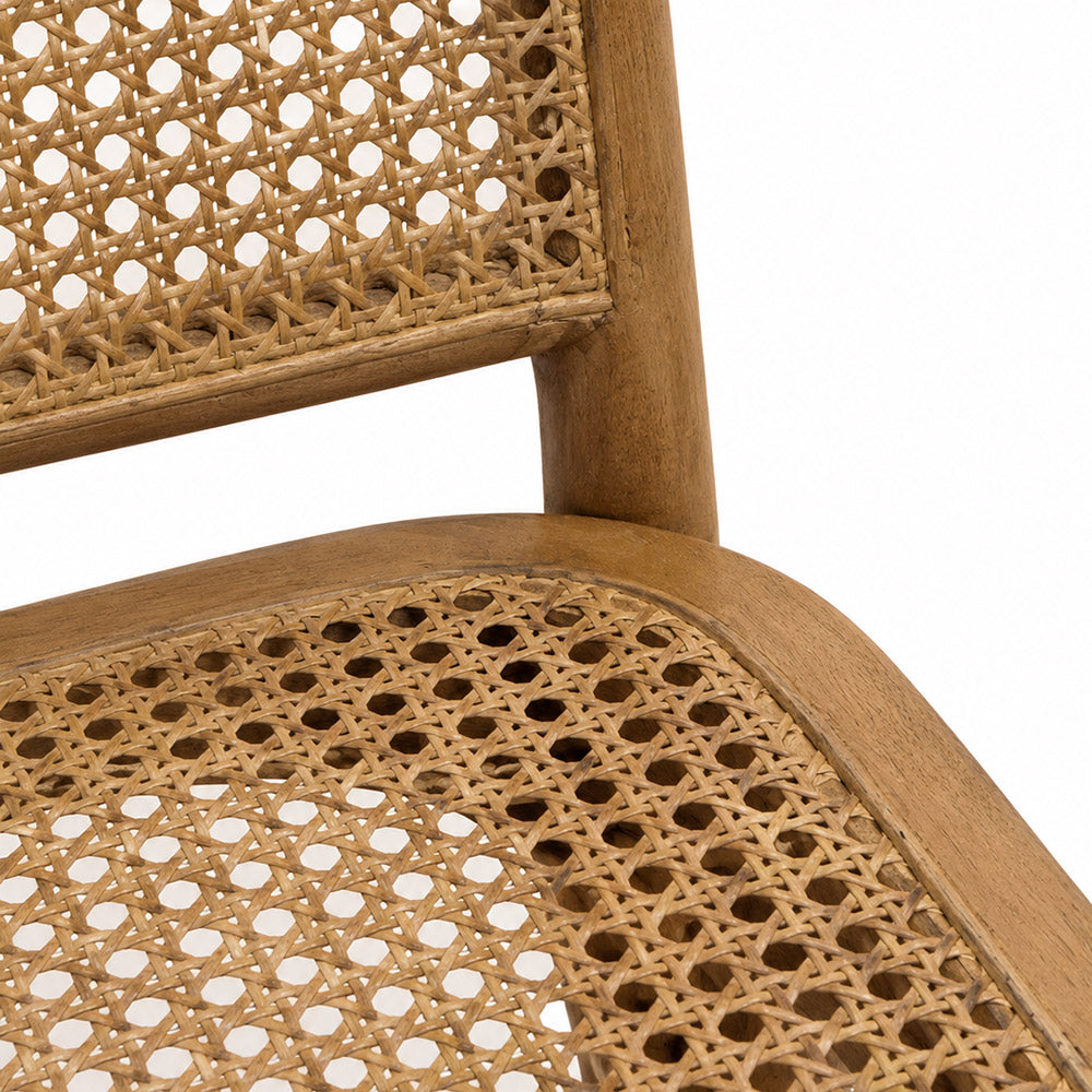 Cilivia Brown Mango Wood Cane Armless Dining Chair