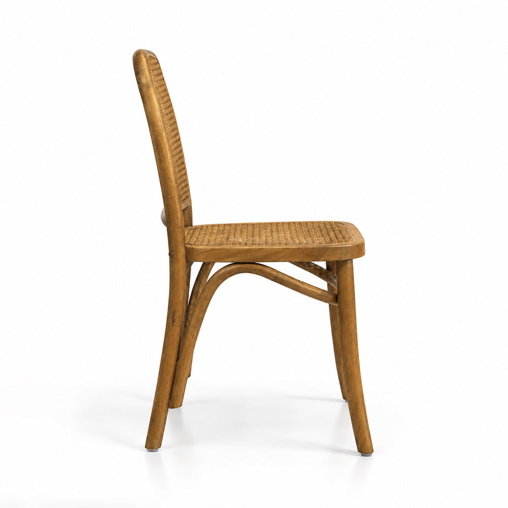 Cilivia Brown Mango Wood Cane Armless Dining Chair