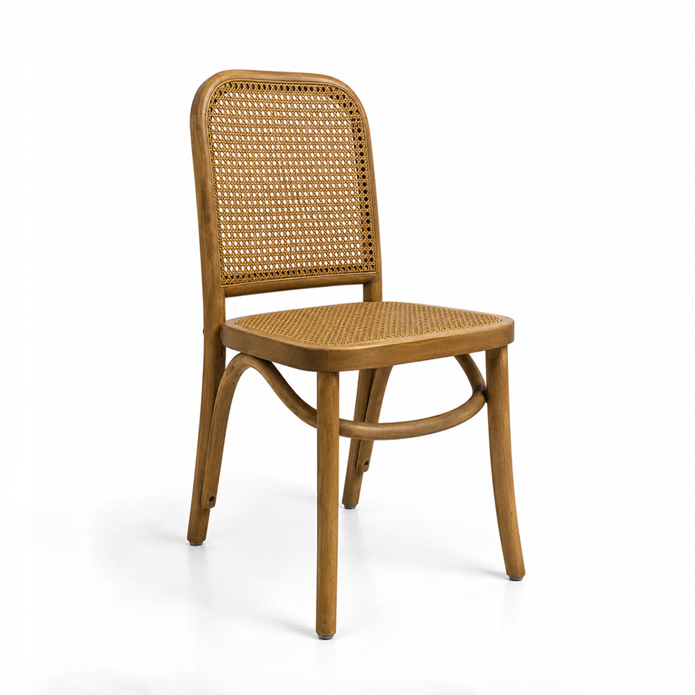 Cilivia Brown Mango Wood Cane Armless Dining Chair