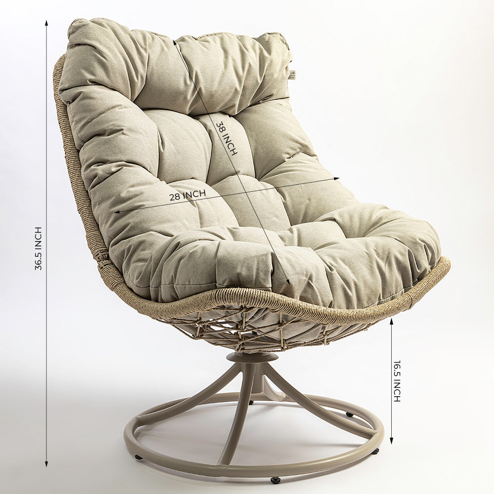 Grandum Outdoor Spun Chair with Steel Legs