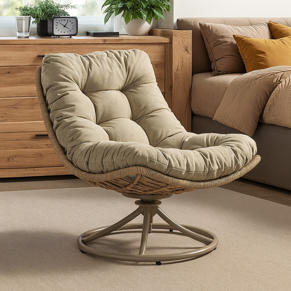 Grandum Outdoor Spun Chair with Steel Legs