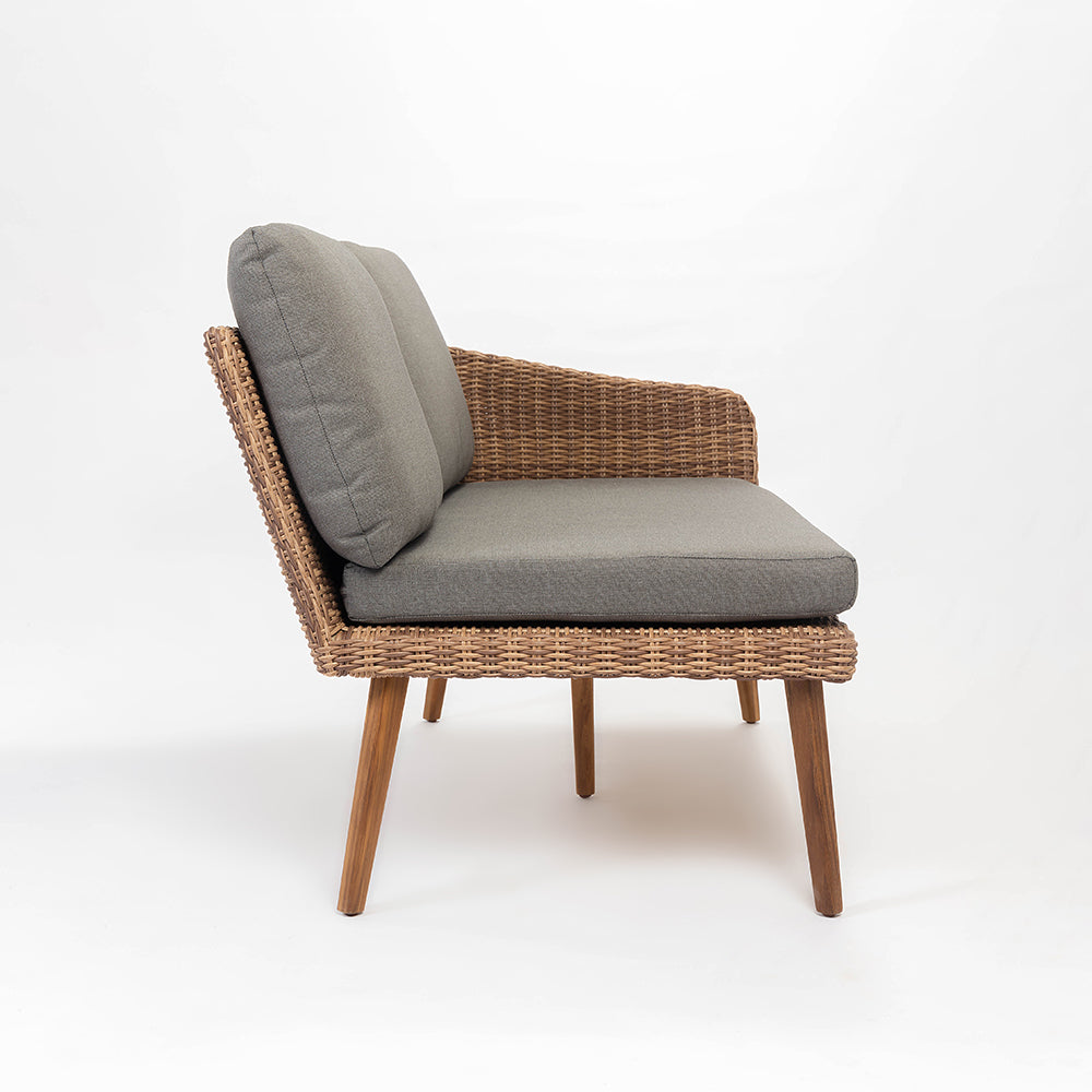 Mira 5-Seater Timber Outdoor Sofa Set with Glass Table
