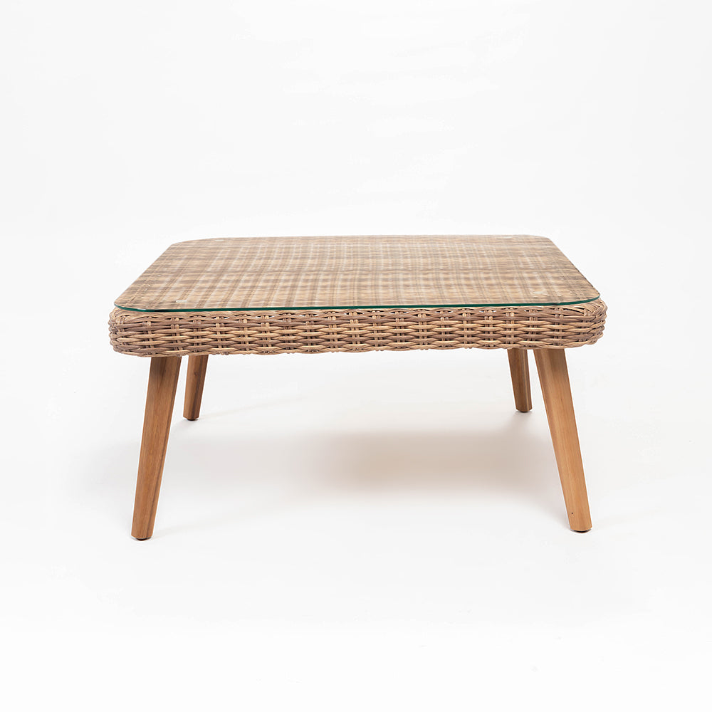 Mira 5-Seater Timber Outdoor Sofa Set with Glass Table