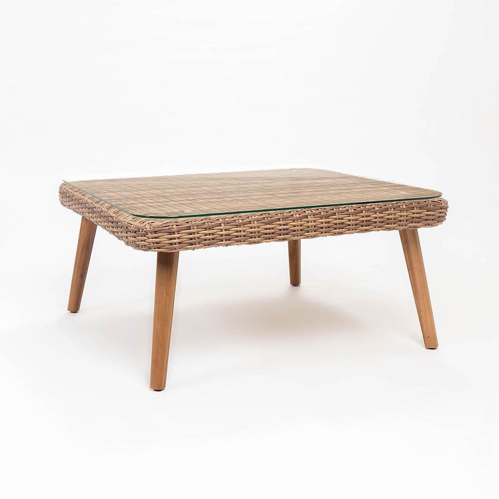 Mira 5-Seater Timber Outdoor Sofa Set with Glass Table