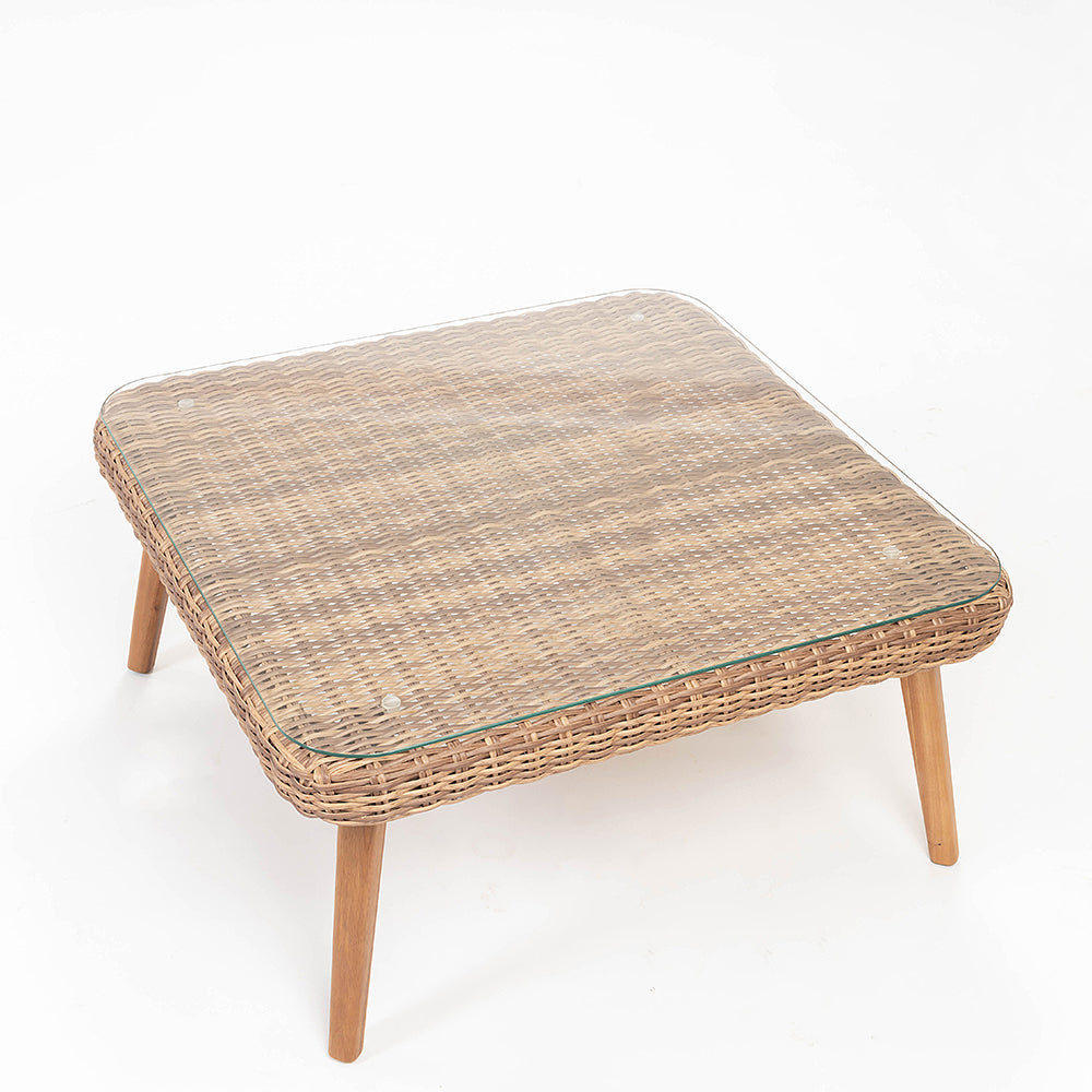 Mira 5-Seater Timber Outdoor Sofa Set with Glass Table