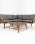 Mira 5-Seater Timber Outdoor Sofa Set with Glass Table