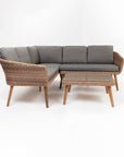 Mira 5-Seater Timber Outdoor Sofa Set with Glass Table