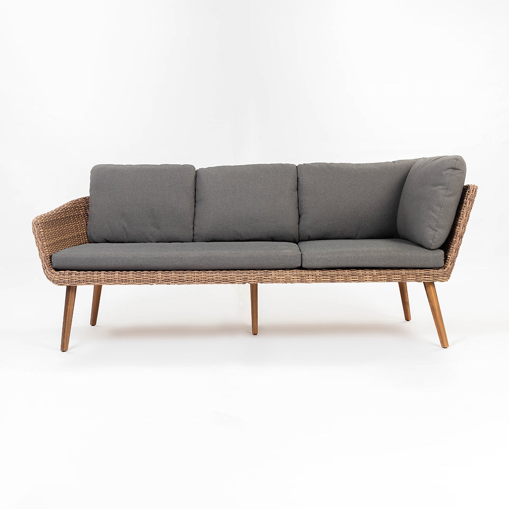 Mira 5-Seater Timber Outdoor Sofa Set with Glass Table