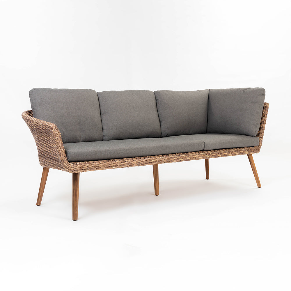 Mira 5-Seater Timber Outdoor Sofa Set with Glass Table