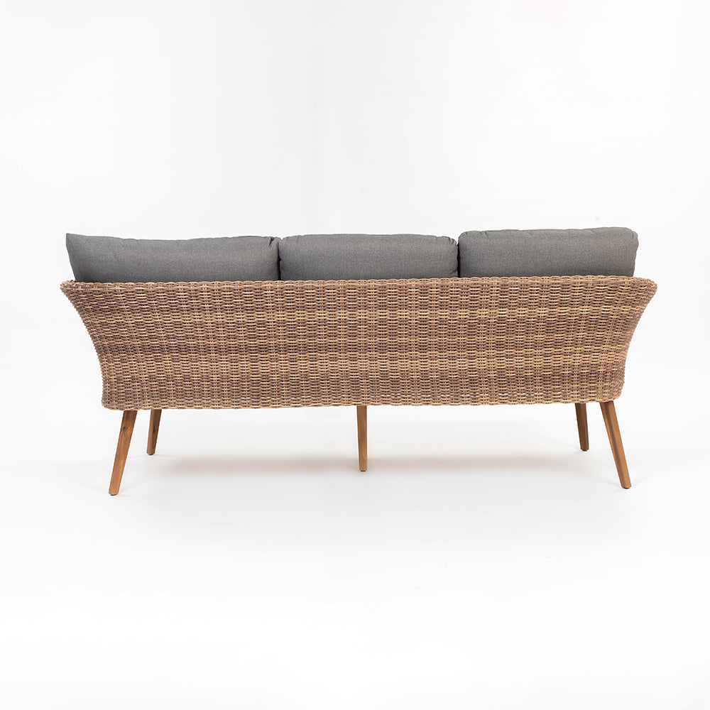 Mira 5-Seater Timber Outdoor Sofa Set with Glass Table