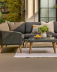 Crew 5-Seater Timber Outdoor Sofa Set with Glass Table