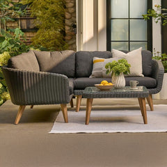 Crew 5-Seater Timber Outdoor Sofa Set with Glass Table