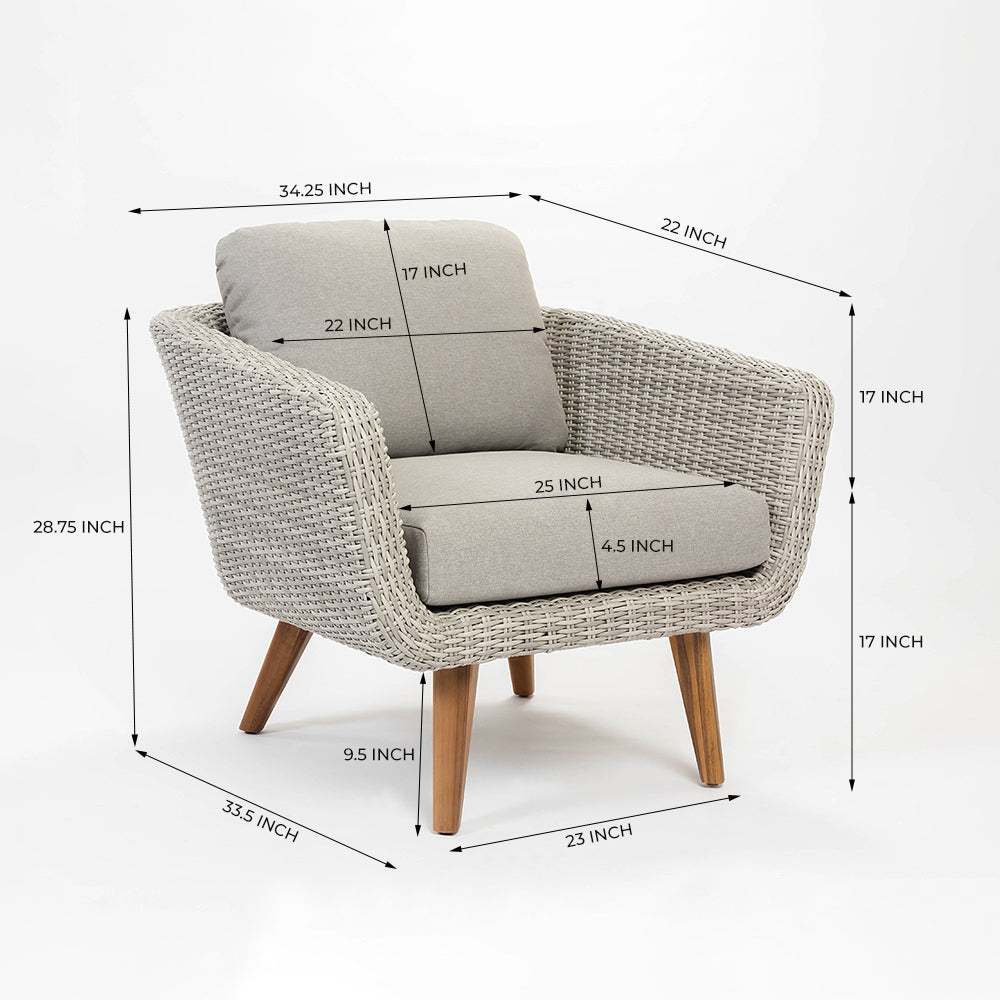Circa 5-Seater Timber Outdoor Lounge Set with Glass Table