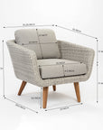 Circa 5-Seater Timber Outdoor Lounge Set with Glass Table