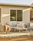 Circa 5-Seater Timber Outdoor Lounge Set with Glass Table