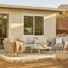 Circa 5-Seater Timber Outdoor Lounge Set with Glass Table