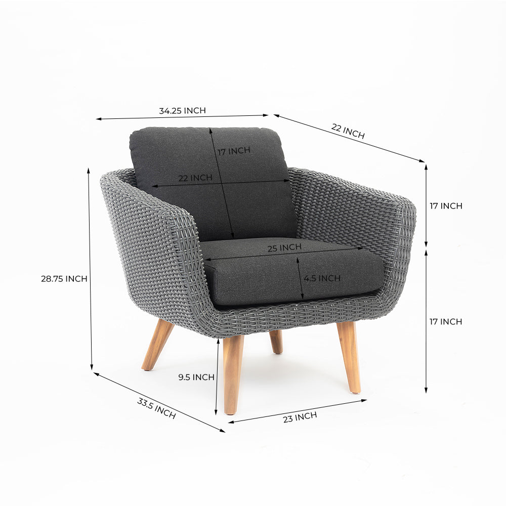 Navis 5-Seater Timber Outdoor Lounge Set with Glass Table