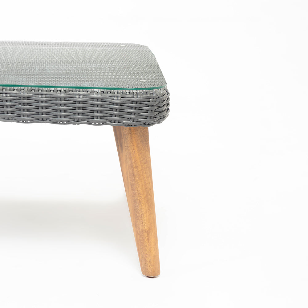 Navis Timber Outdoor Glass Top Coffee Table