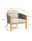 Codeine 5-Seater Timber Outdoor Lounge Set with Wooden Table
