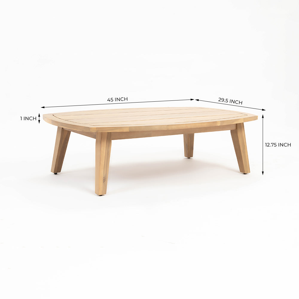 Codeine 5-Seater Timber Outdoor Lounge Set with Wooden Table