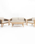 Codeine 5-Seater Timber Outdoor Lounge Set with Wooden Table