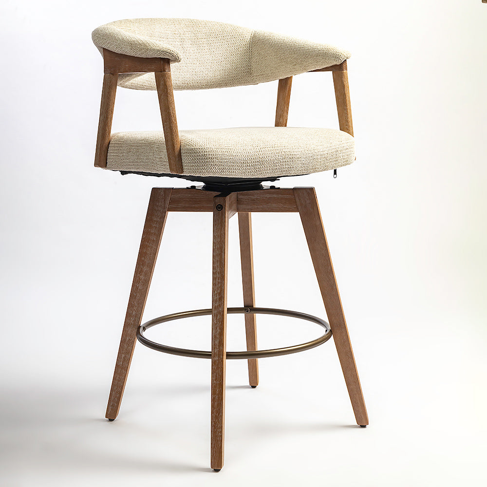 Abnor Wooden Swivel Bar Chair