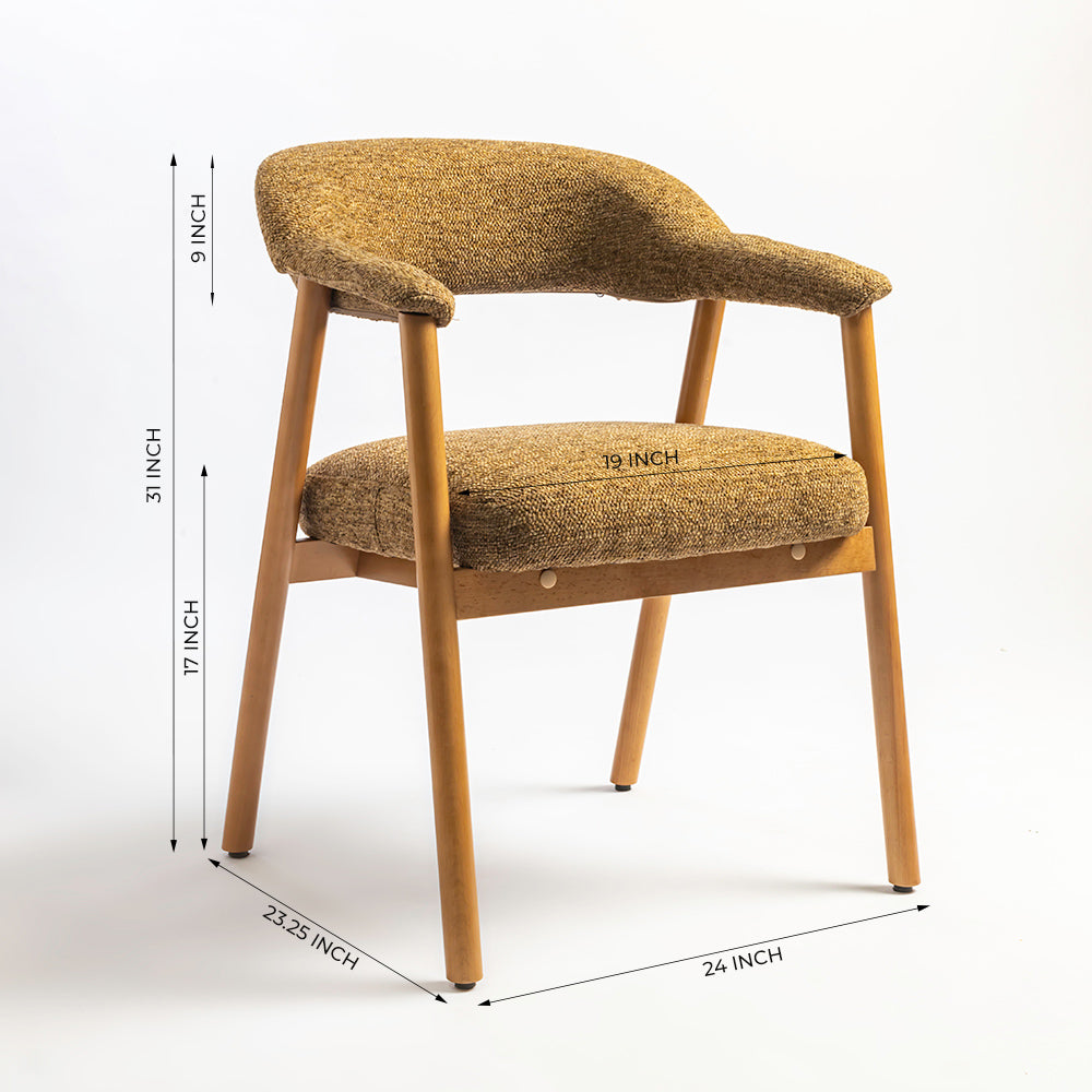 Mustard Beech Wood Dining Chair