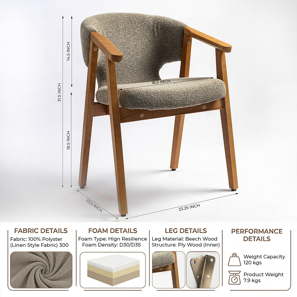 Cleffy Beech Wood Dining Chair