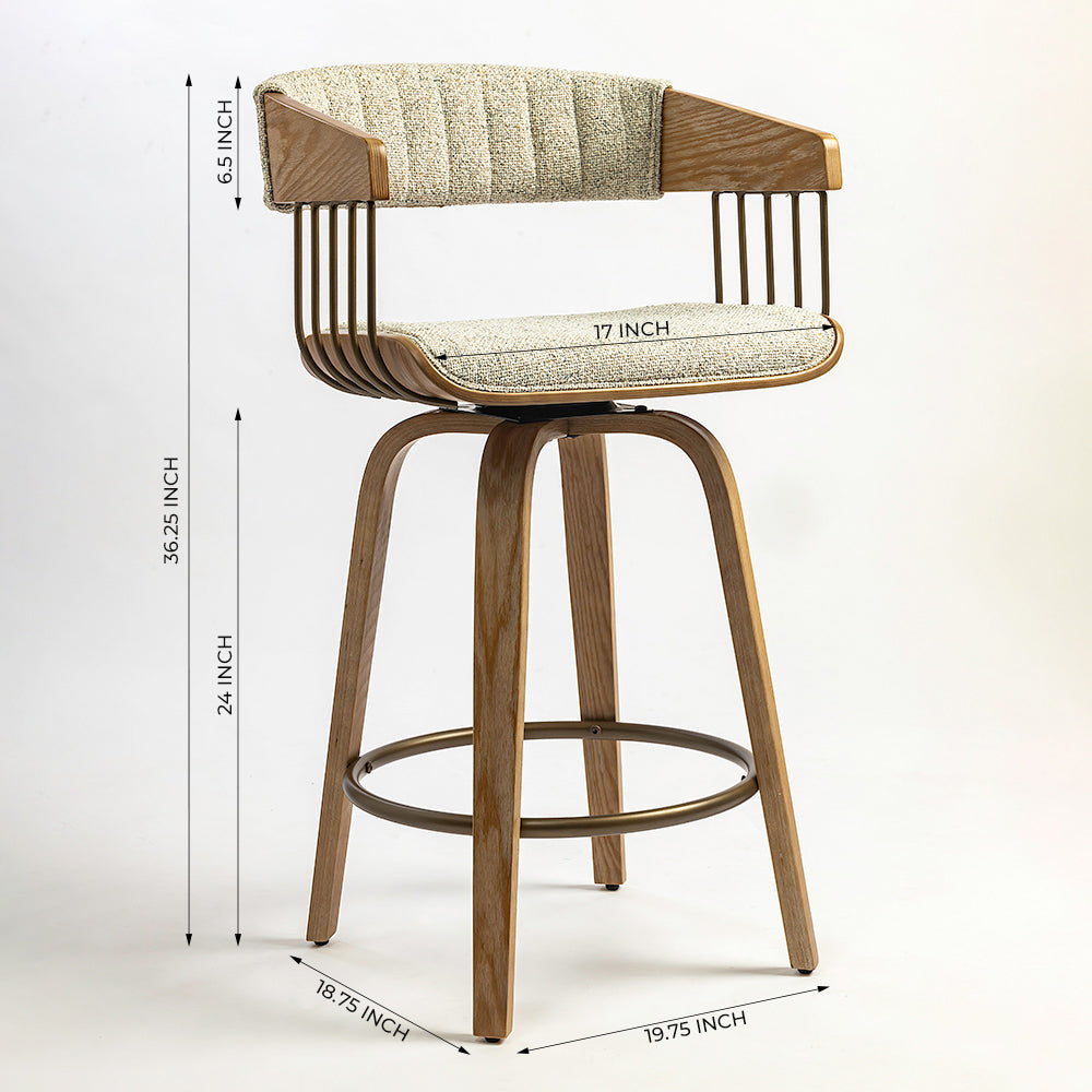 Doja Wooden Swivel Counter Chair