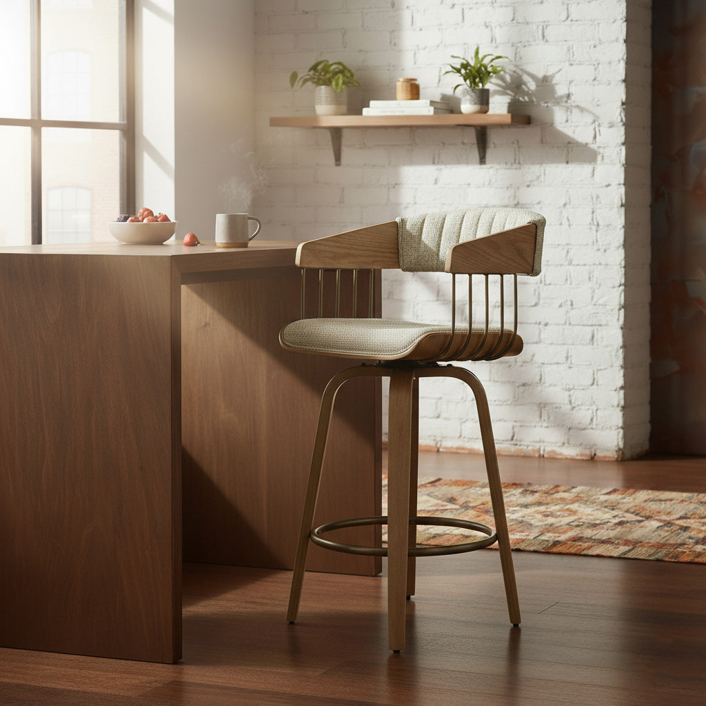 Doja Wooden Swivel Counter Chair