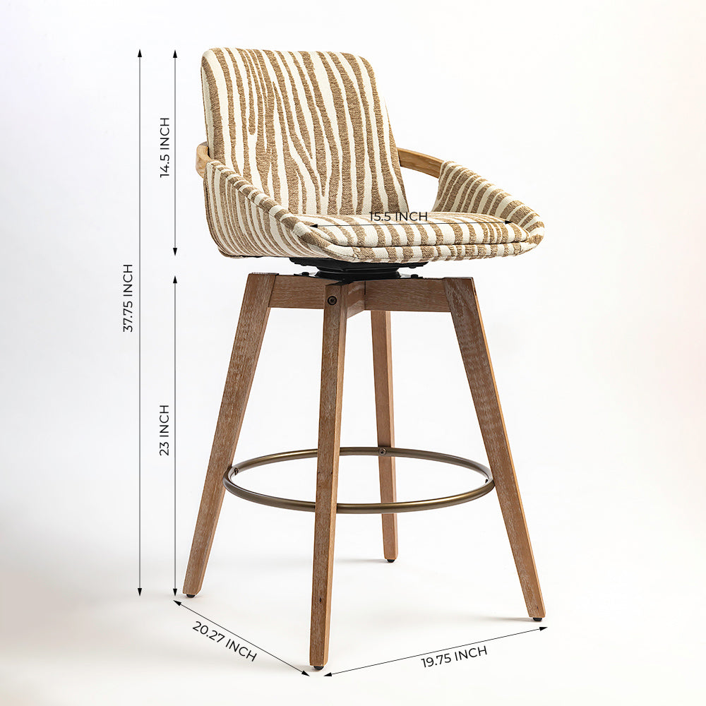 Suki Wooden Swivel Counter Chair