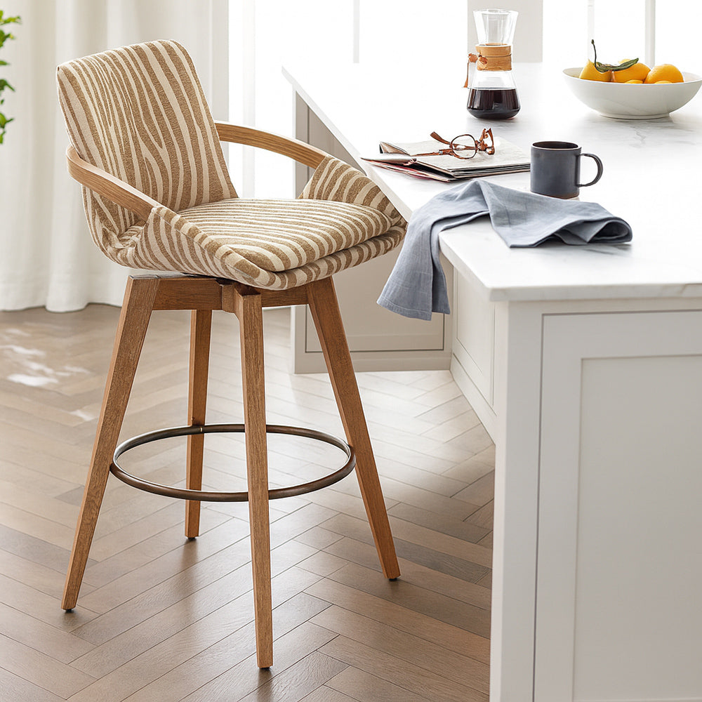 Suki Wooden Swivel Counter Chair