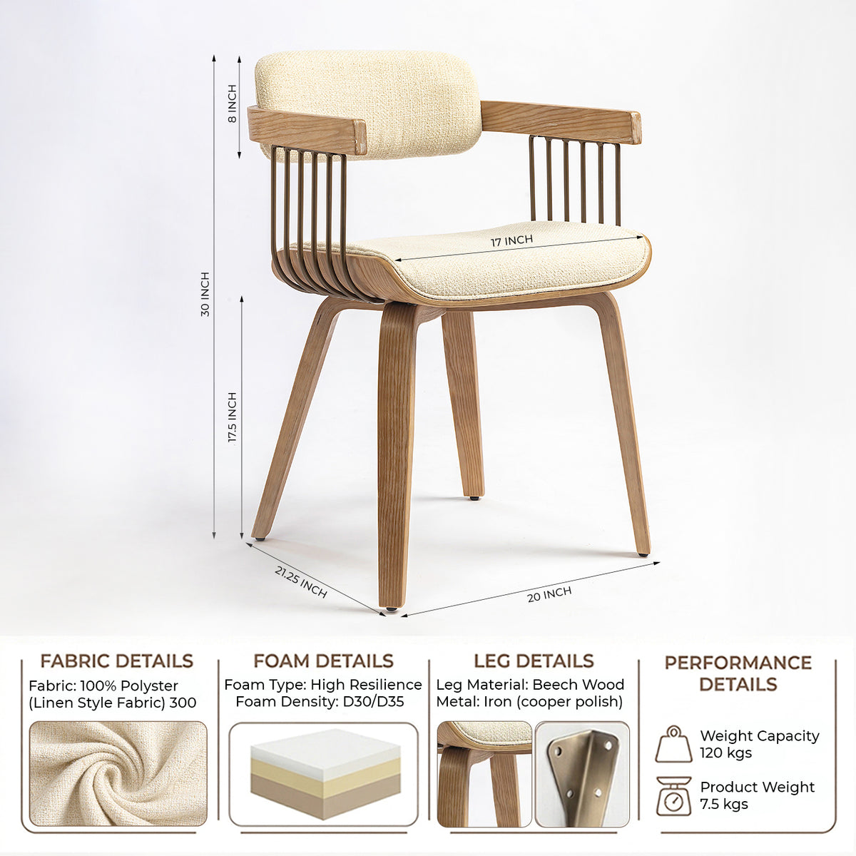 Blonde Wooden Dining Chair