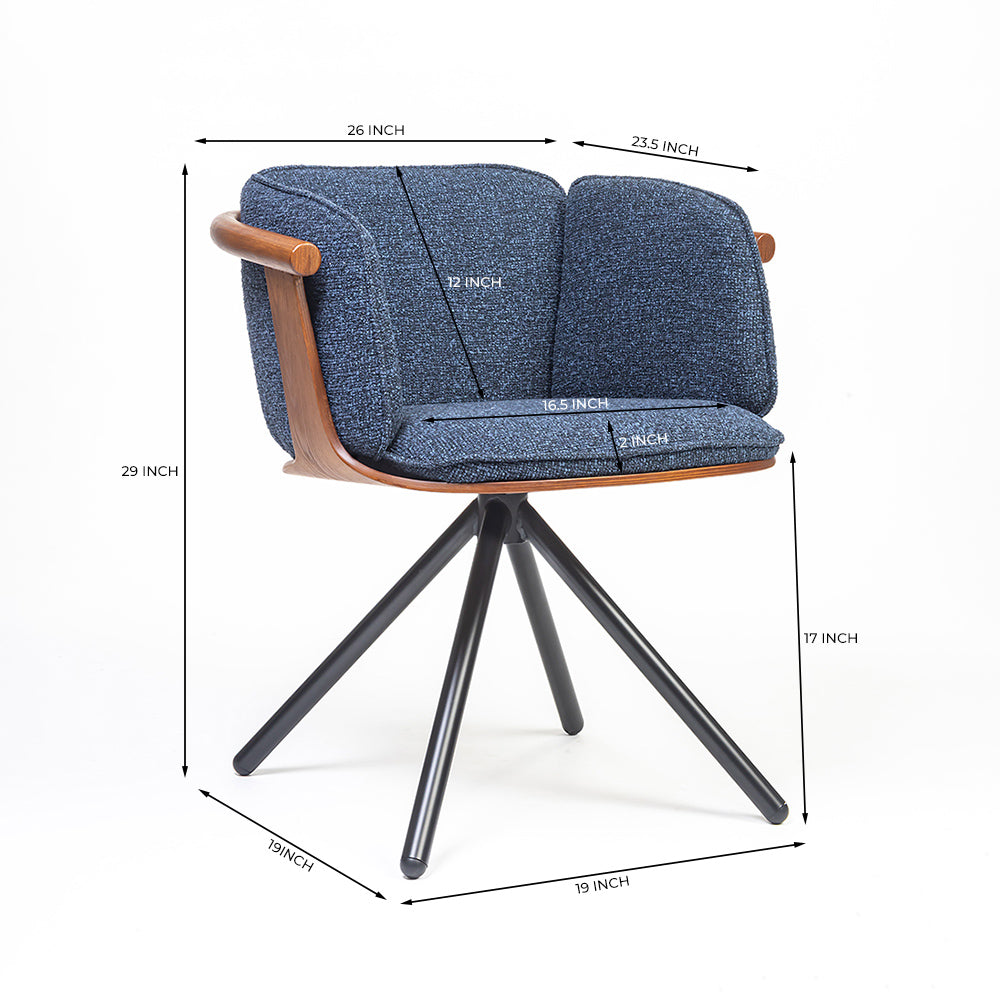 Toliver Plywood Dining Chair with metal