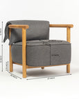Mazzy Para Wood Arm Chair - Dark Grey