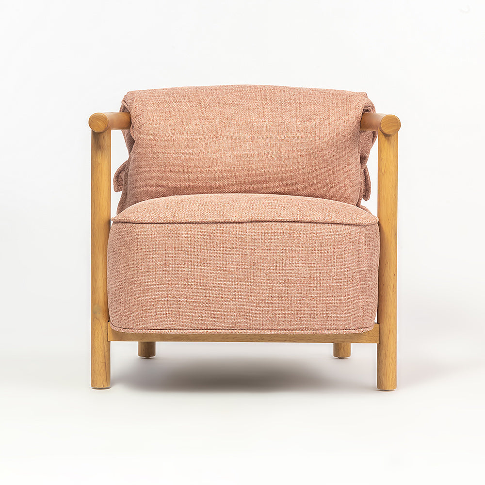 Mazzy Para Wood Arm Chair - Rose Brown