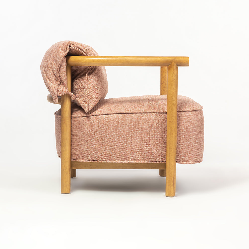 Mazzy Para Wood Arm Chair - Rose Brown