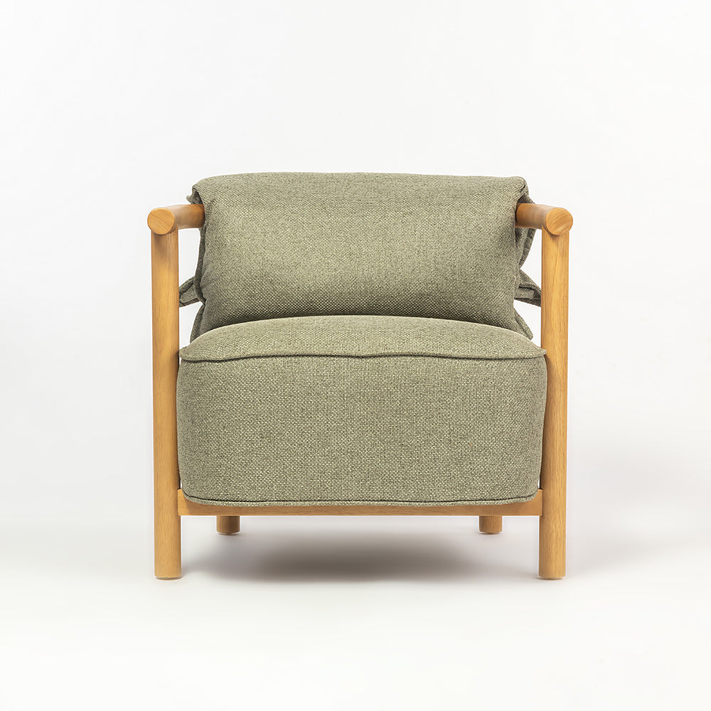 Mazzy Para Wood Arm Chair - Sage Green