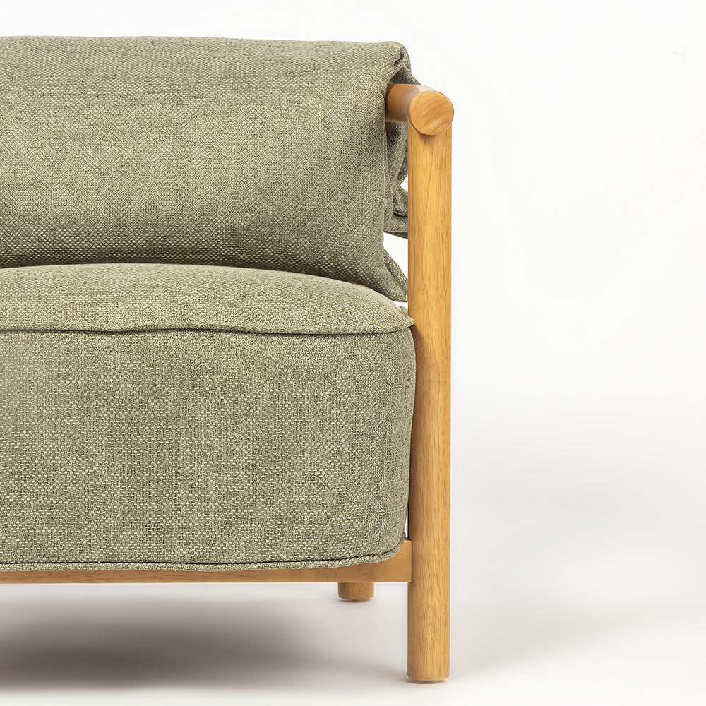 Mazzy Para Wood Arm Chair - Sage Green