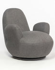 Liana Wooden Swivel Lounge chair - Dark Grey