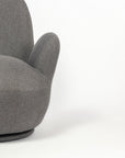 Liana Wooden Swivel Lounge chair - Dark Grey
