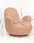 Liana Wooden Swivel Lounge chair - Rose Brown