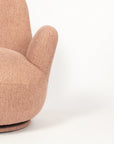 Liana Wooden Swivel Lounge chair - Rose Brown